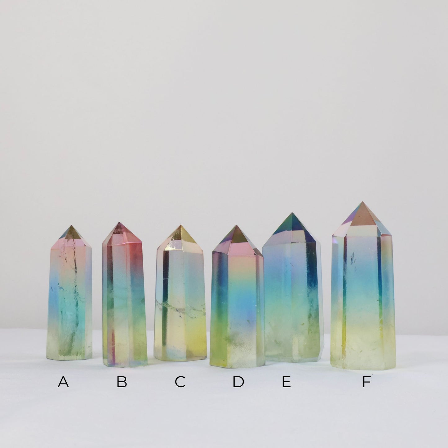 Vibrant Aura Quartz Points