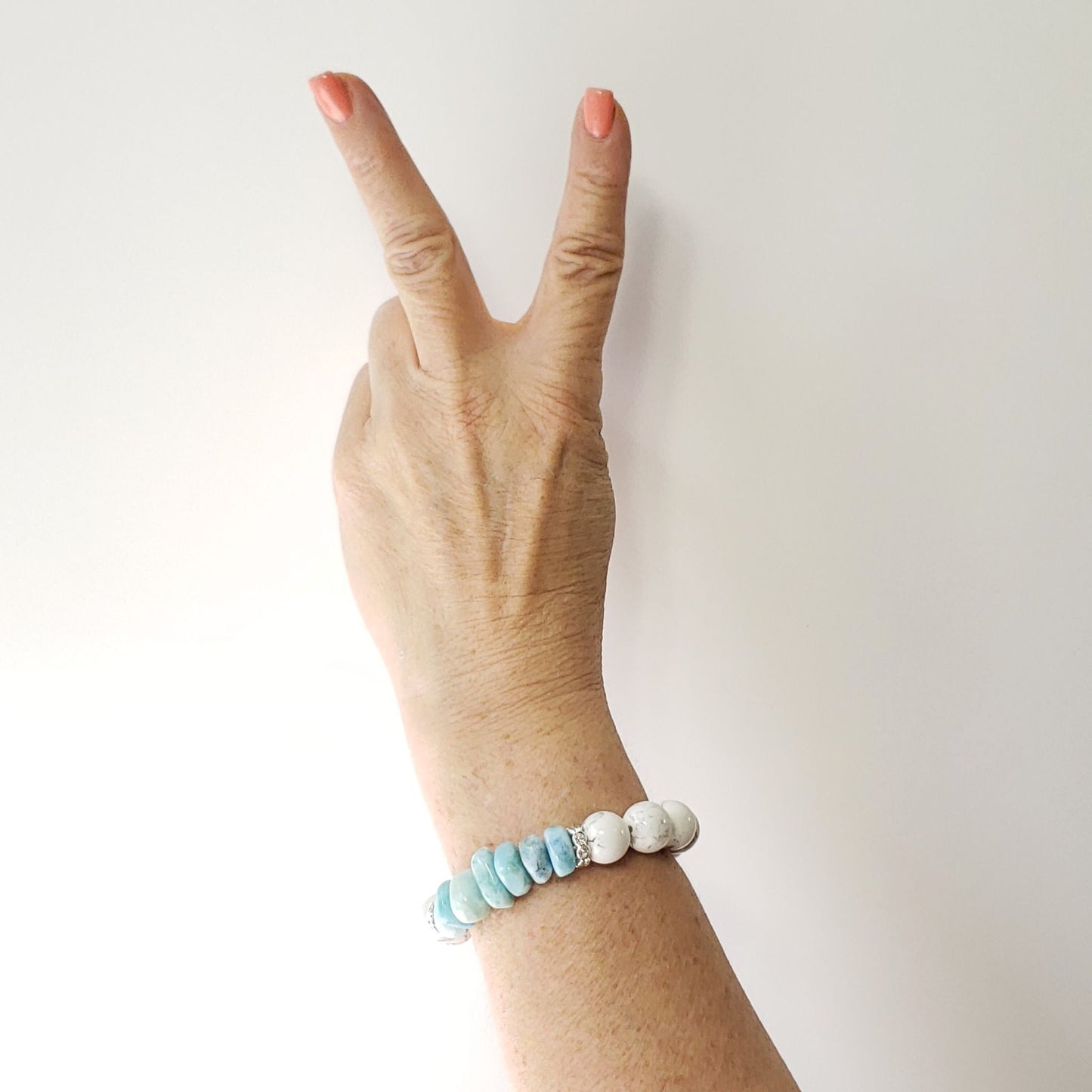 Larimar and Howlite Summer Vibes Bracelet for Tranquility