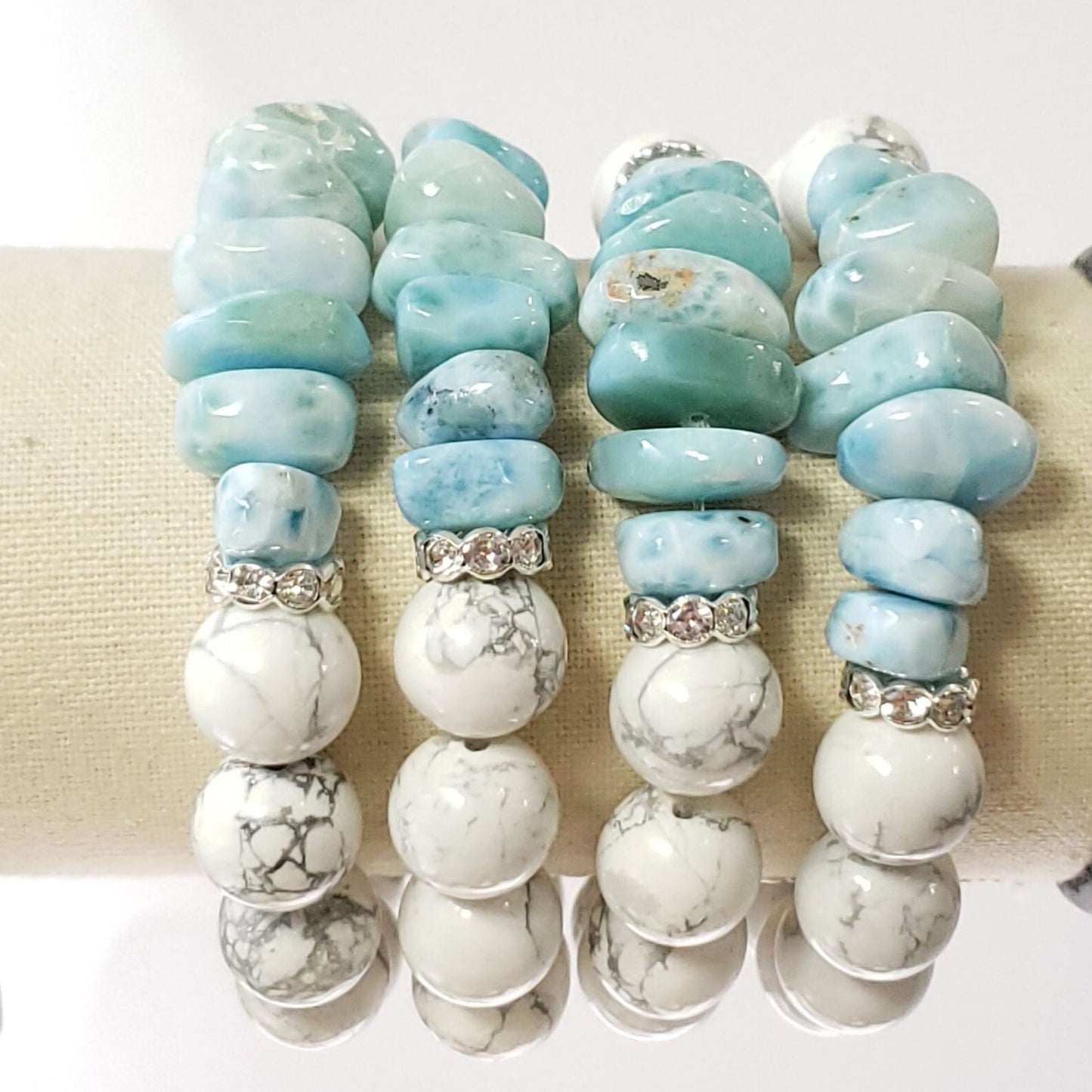 Larimar and Howlite Summer Vibes Bracelet for Tranquility