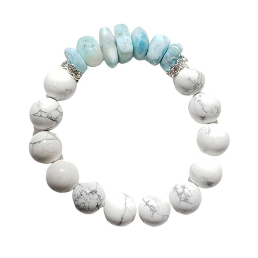 Larimar and Howlite Summer Vibes Bracelet for Tranquility