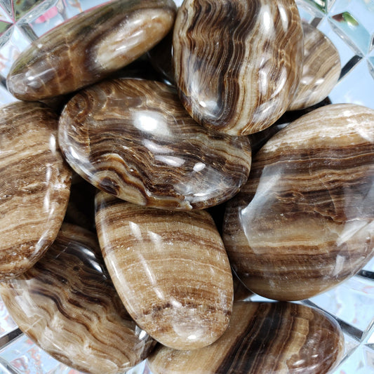 Chocolate Calcite Palm Stone