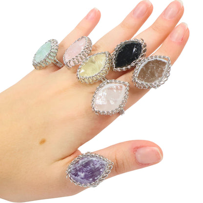 Raw Top Crystal Ring