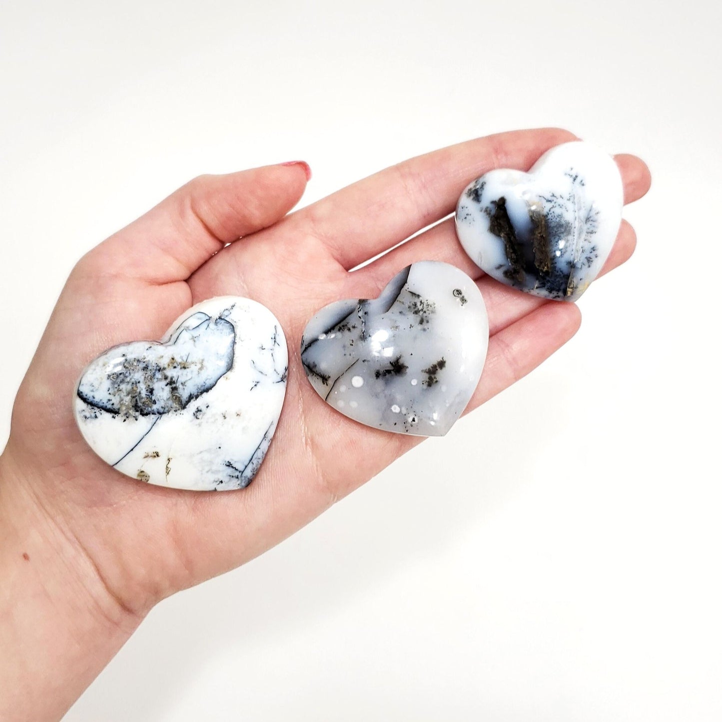 Dendritic Agate Hearts