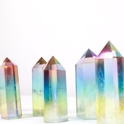 Vibrant Aura Quartz Points