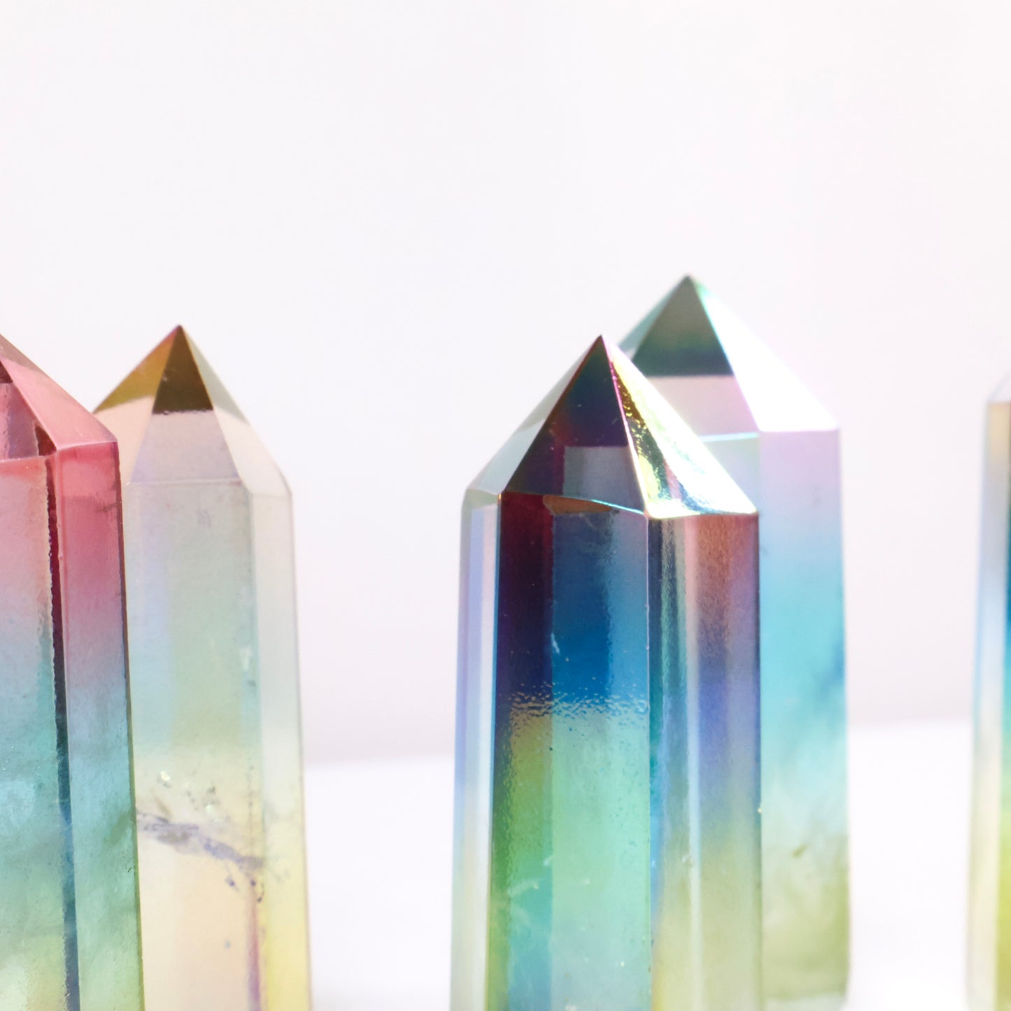 Vibrant Aura Quartz Points