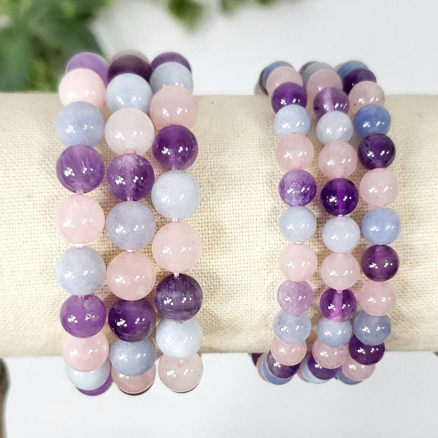 Amethyst, Aquamarine & Rose Quartz Bracelet