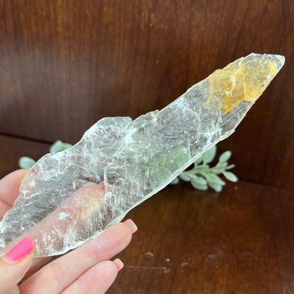 Phantom Golden Healer Selenite – A Natural Crystal of Transformation, Protection, and Inner Light