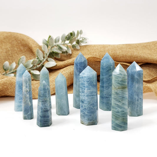 Aquamarine Crystal Points for calm, balance and communication