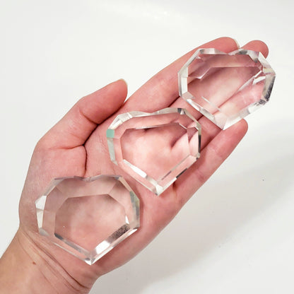 Clear Quartz, Grade-A, Faceted Crystal Hearts