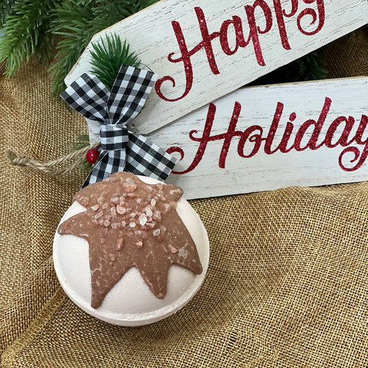 Holiday Crystal Bath Bomb -Cinnamon Cocoa Melt