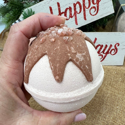 Holiday Crystal Bath Bomb -Cinnamon Cocoa Melt