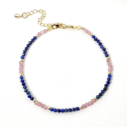 Micro-Faceted Crystal Gemstone Bracelets, Adjustable