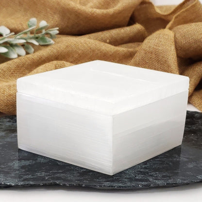 Selenite Box with Lid - Diamond Shaped