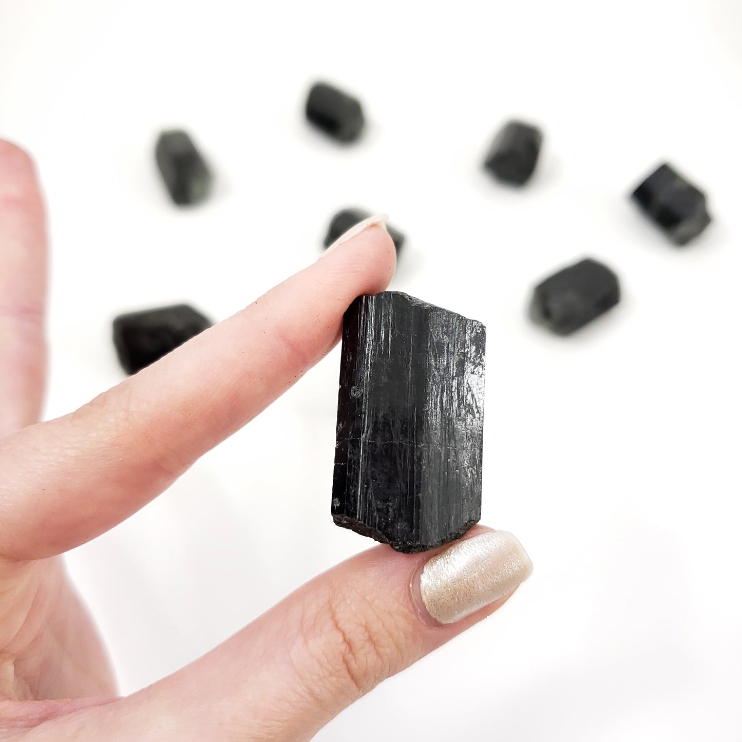 Black Tourmaline Semi-Polished Stones