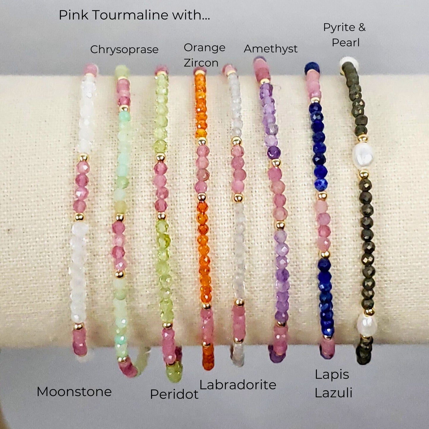 Micro-Faceted Crystal Gemstone Bracelets, Adjustable