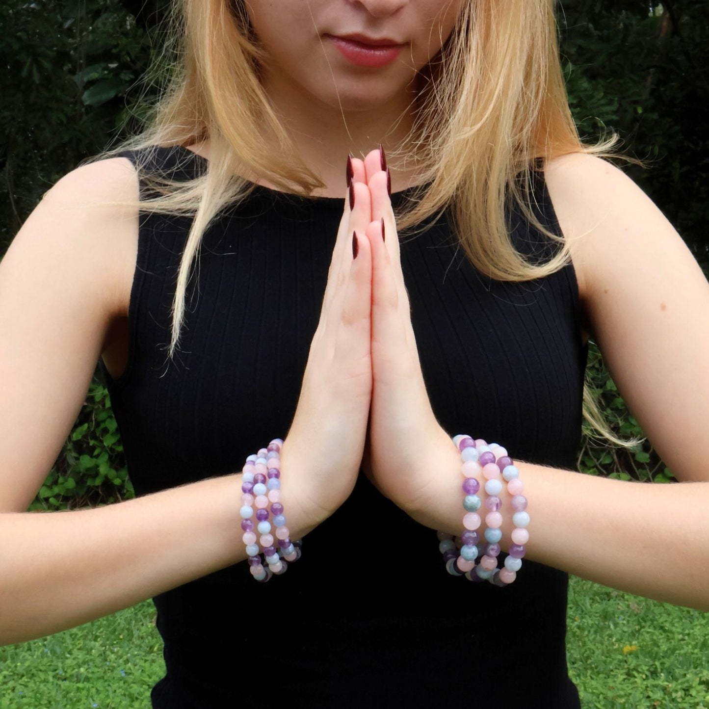 Amethyst, Aquamarine & Rose Quartz Bracelet