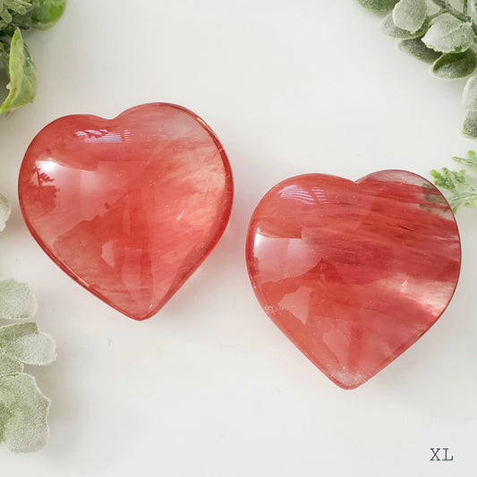 Cherry Quartz Heart, Various Sizes