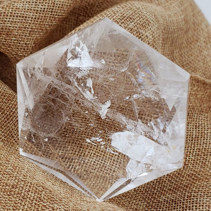 XL Clear Quartz Hexagon , High Quality Star of David