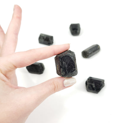 Black Tourmaline Semi-Polished Stones