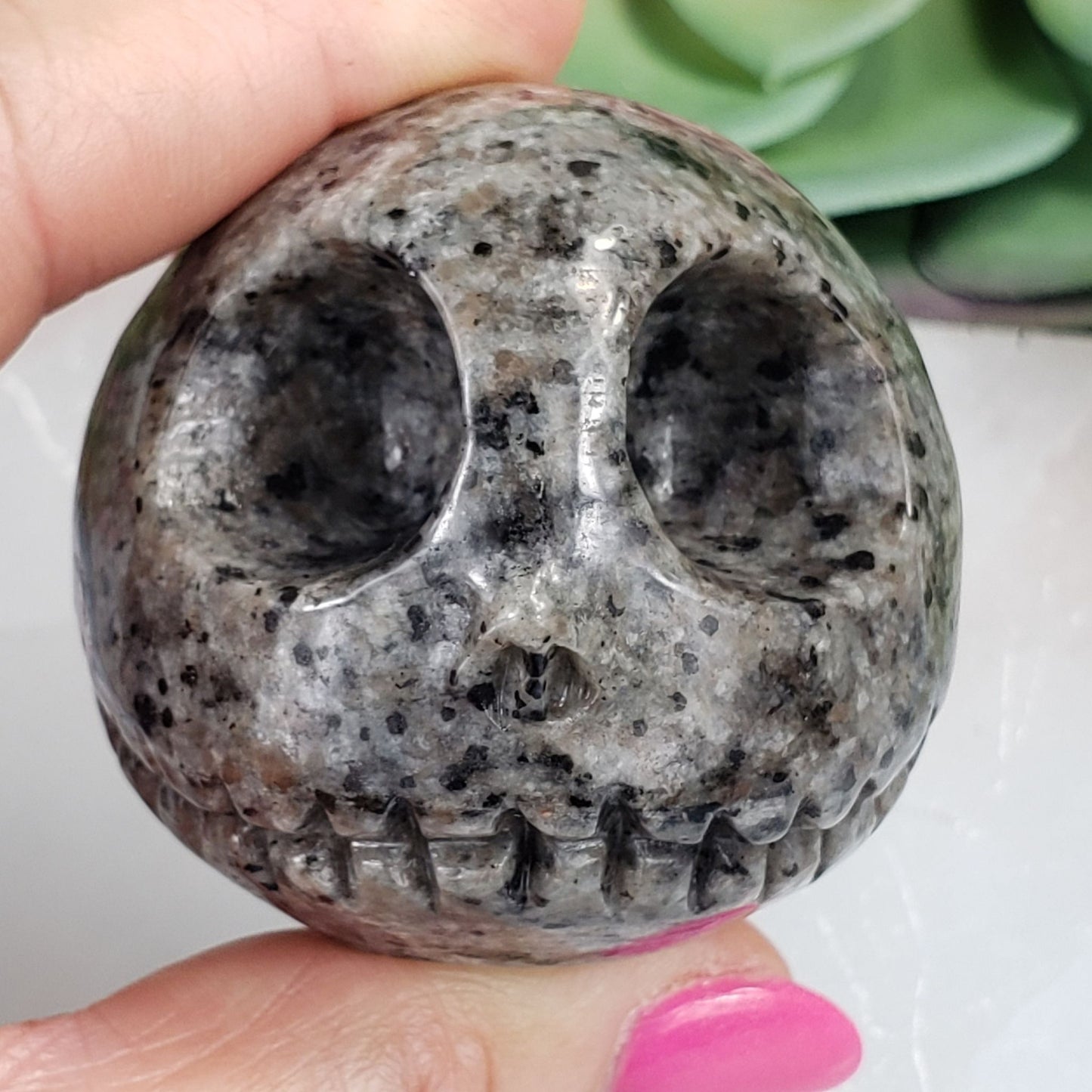 UV Reactive Yooperlite Jack Skellington Sphere – A Mesmerizing Glow with Spooky Charm