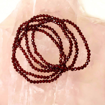 Sparkling Garnet Crystal Bracelets