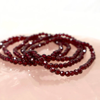 Sparkling Garnet Crystal Bracelets