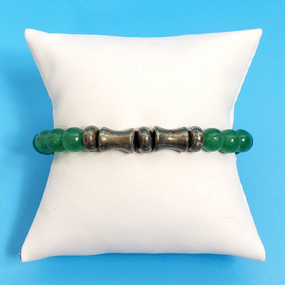 Men's Prosperity Bracelet - Green Aventurine and Pyrite Crystals