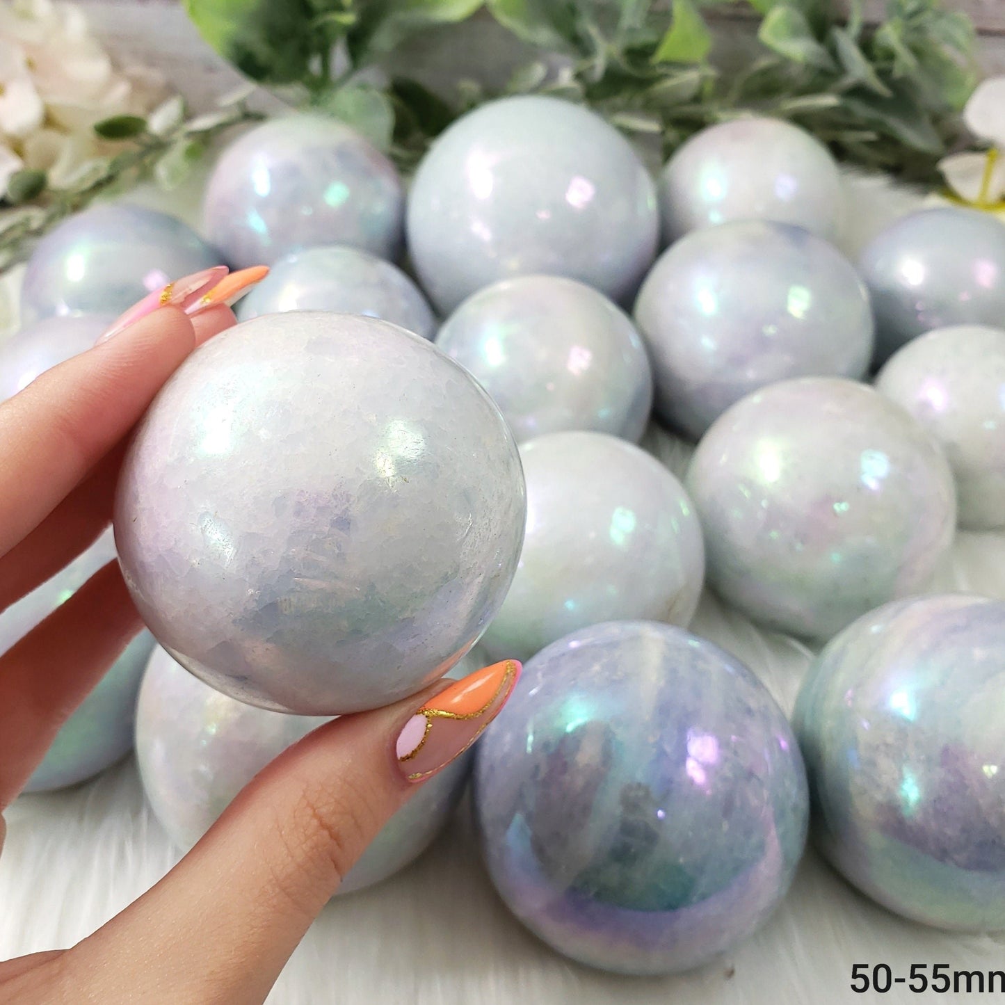 Aura Blue Calcite Spheres