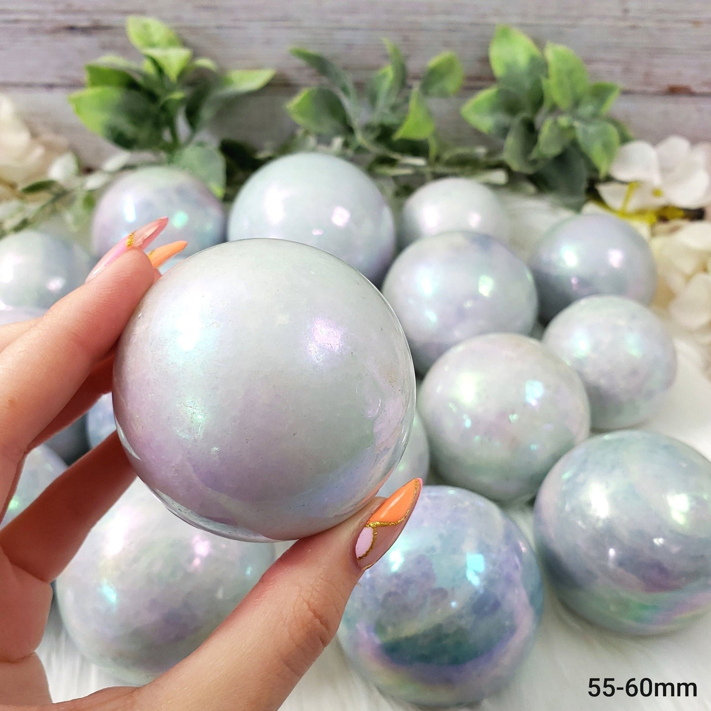 Aura Blue Calcite Spheres