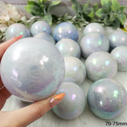 Aura Blue Calcite Spheres