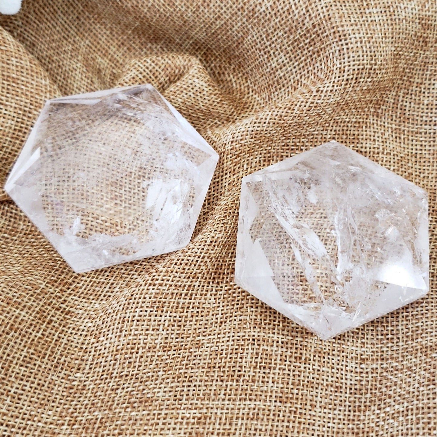 Large Clear Quartz Hexagon , High Quality Star of David