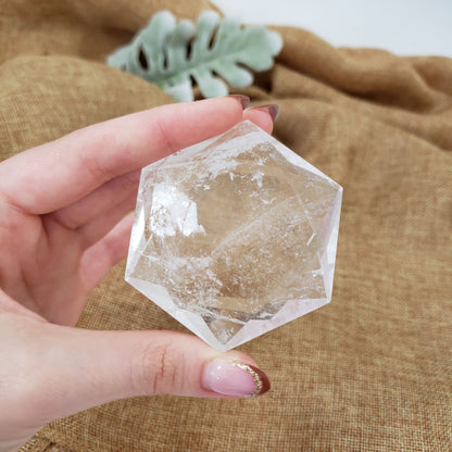 Large Clear Quartz Hexagon , High Quality Star of David