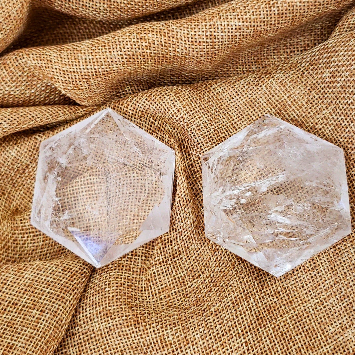 Large Clear Quartz Hexagon , High Quality Star of David