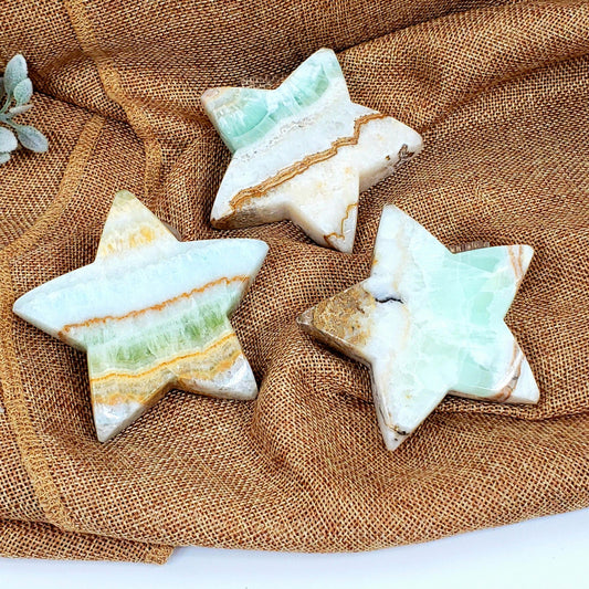 Mint Green Calcite Star with Tranquil Vibes