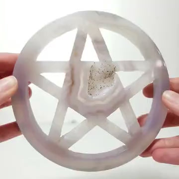 Druzy Agate Pentagram (124mm)