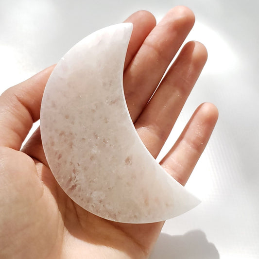 Selenite Moon 3-inch Charging Plate to Clear Negative Energy