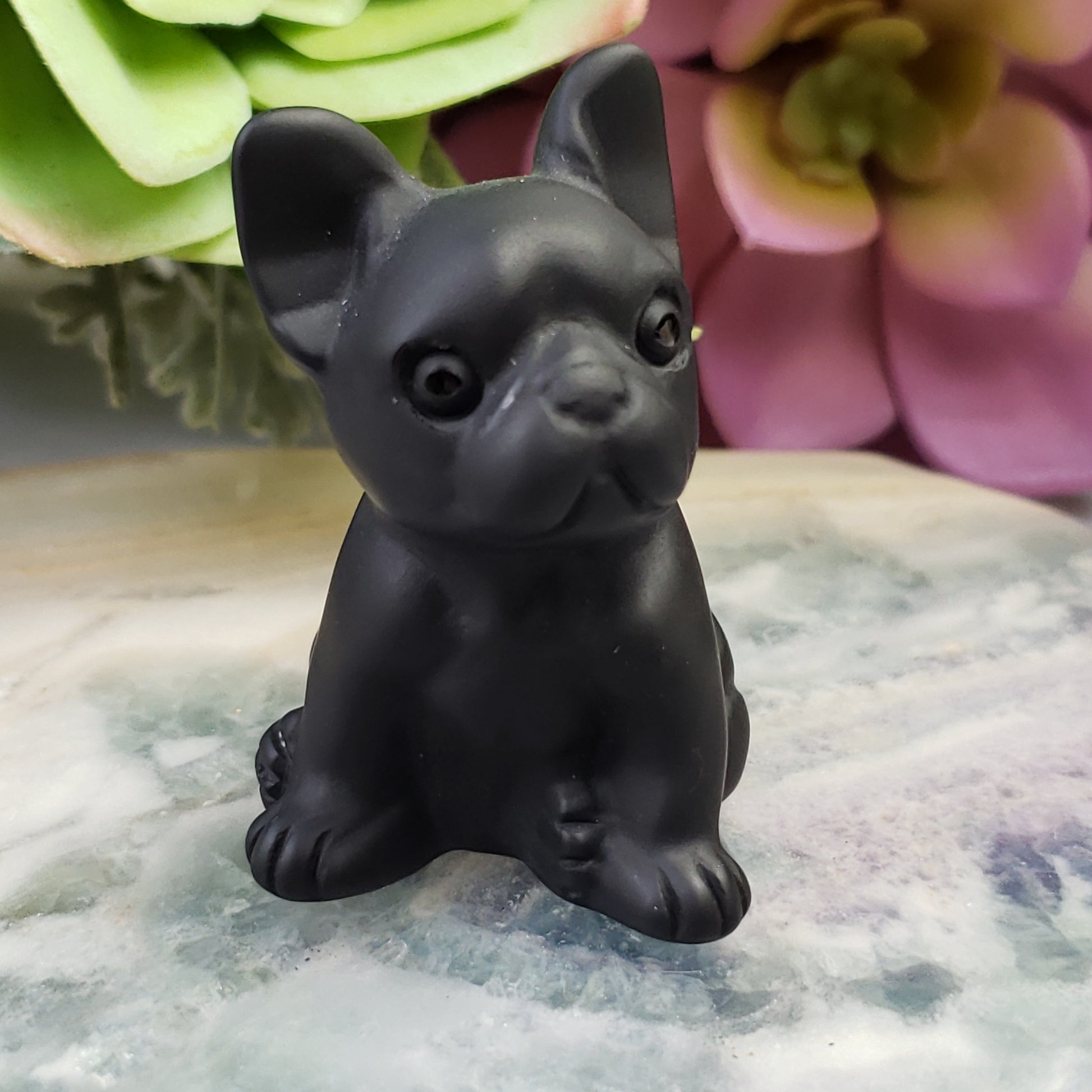 Black Obsidian Crystal Carved Dog - Crystal Happenings