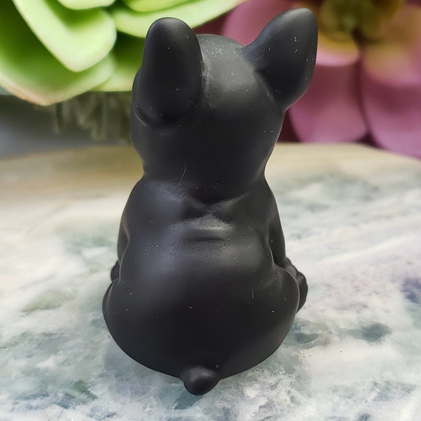 Black Obsidian Crystal Carved Dog - Crystal Happenings