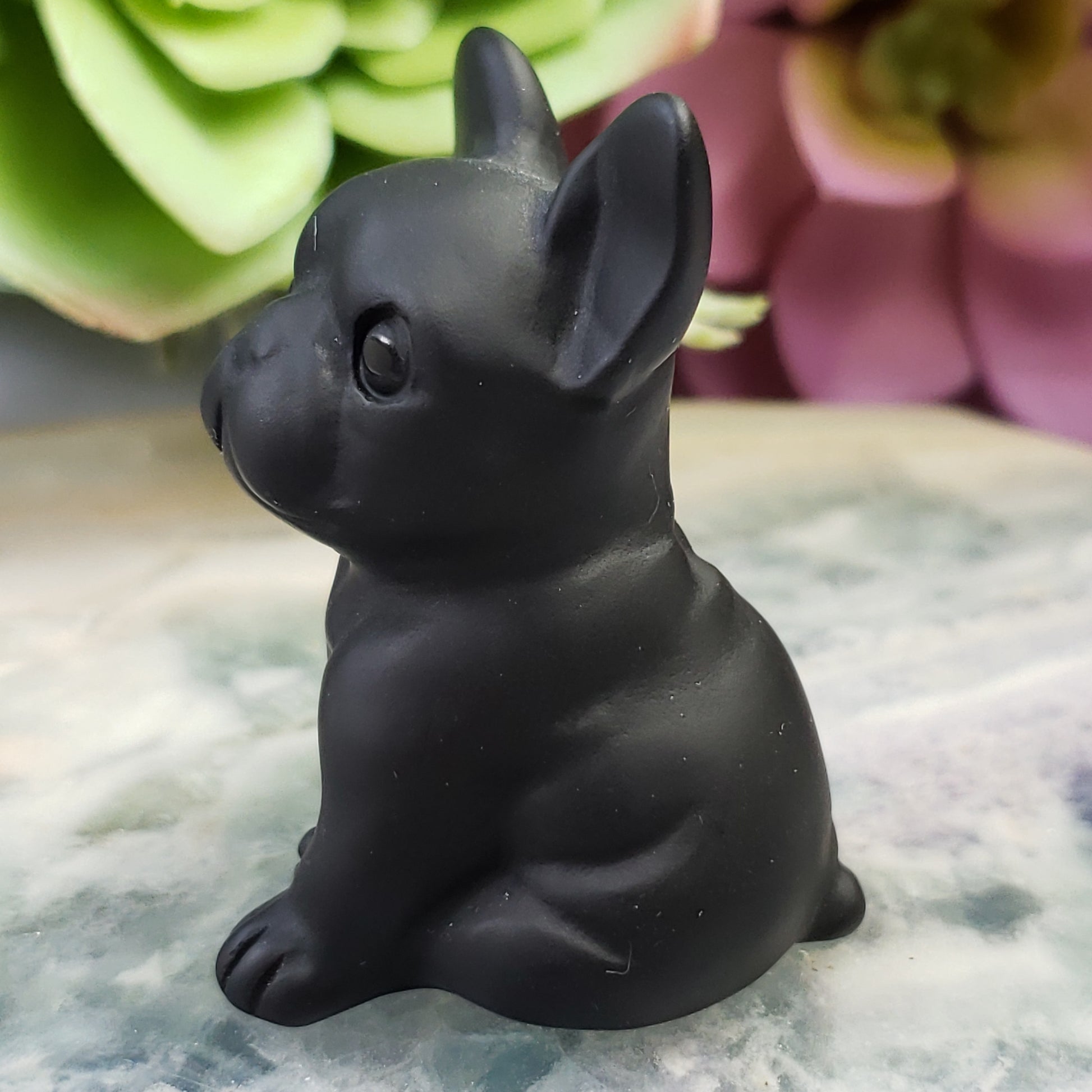 Black Obsidian Crystal Carved Dog - Crystal Happenings