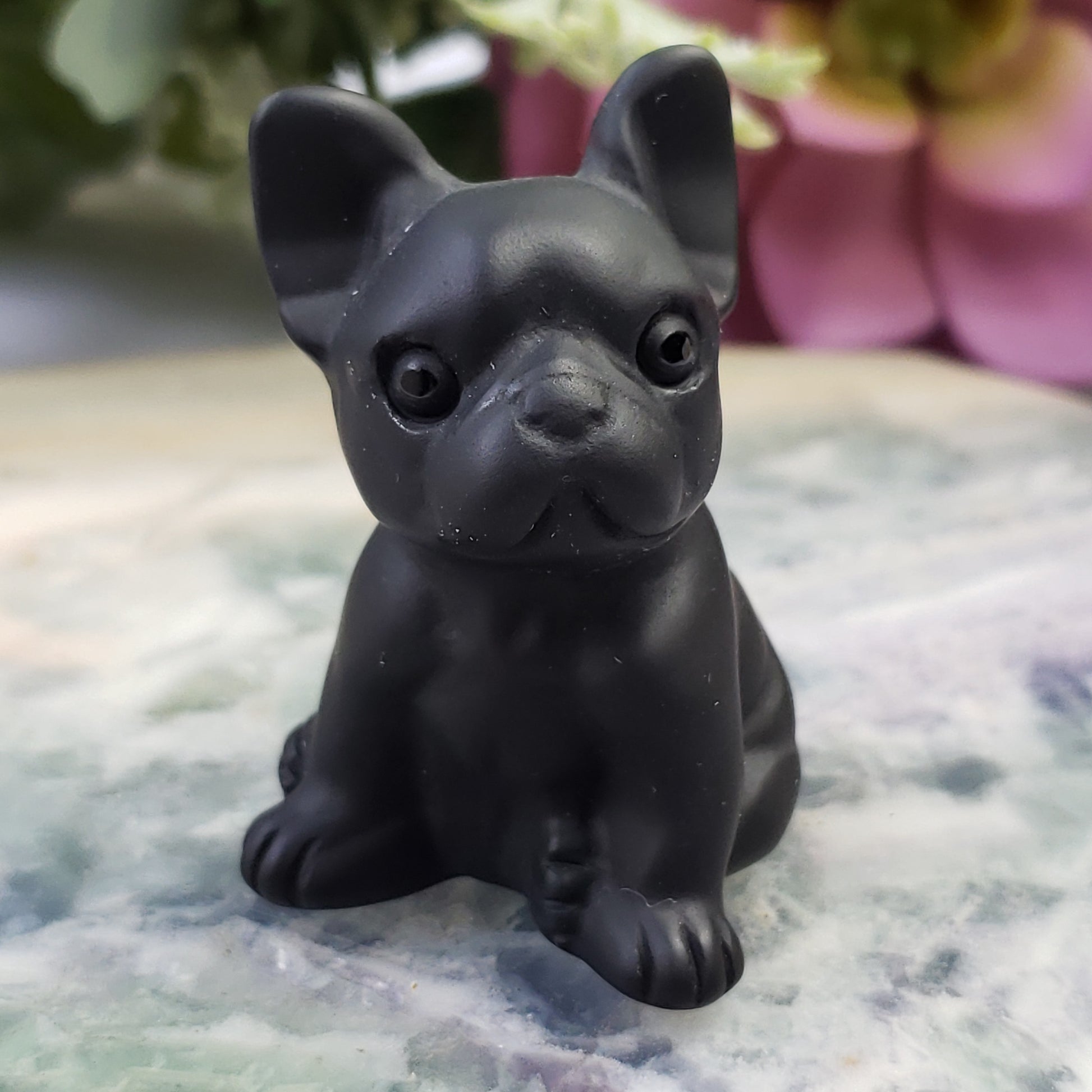 Black Obsidian Crystal Carved Dog - Crystal Happenings