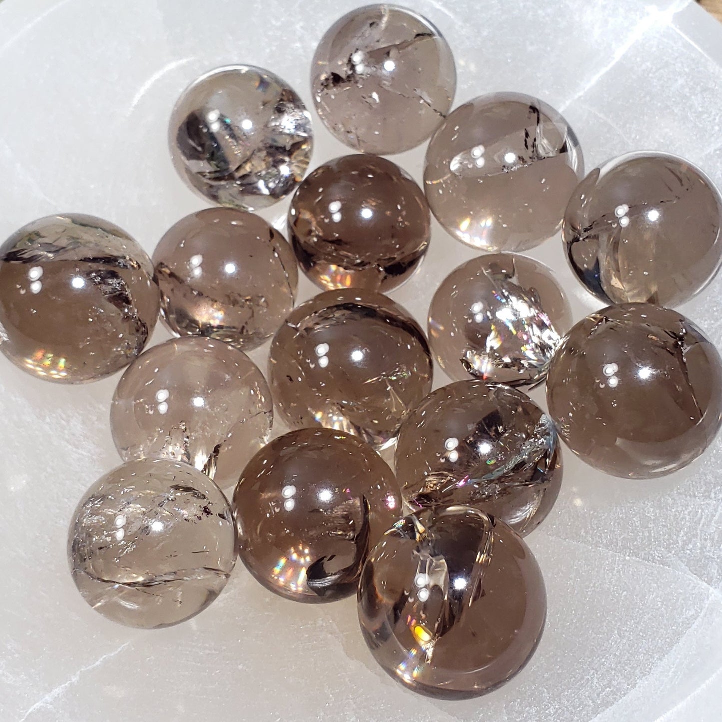 Rainbow Smoky Quartz Mini Spheres - Crystal Happenings