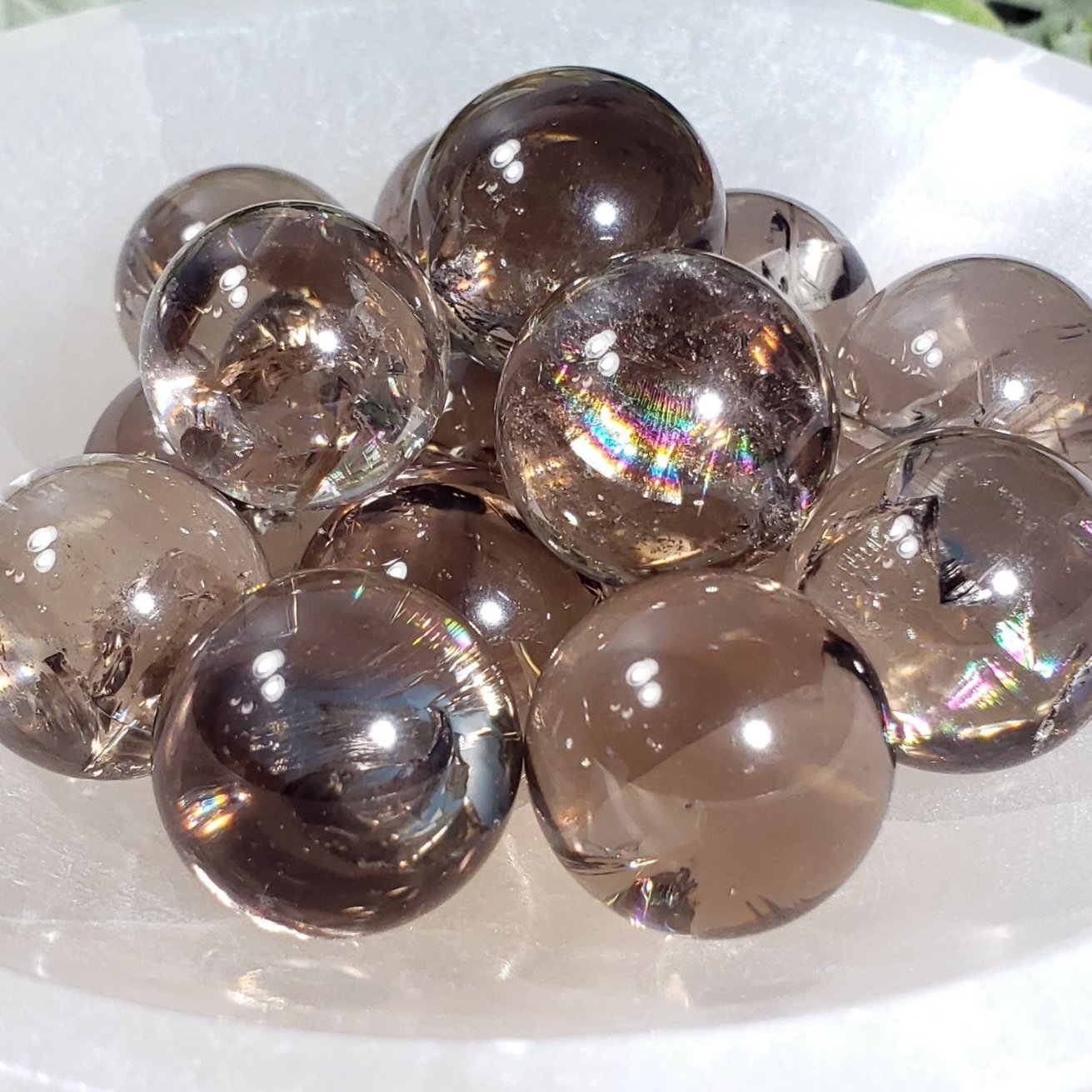 Rainbow Smoky Quartz Mini Spheres - Crystal Happenings