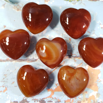 Carnelian 45mm Puffed Heart - Crystal Happenings