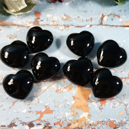 Black Obsidian 45mm Puffed Heart - Crystal Happenings