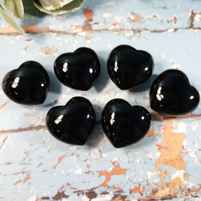 Black Obsidian 45mm Puffed Heart - Crystal Happenings