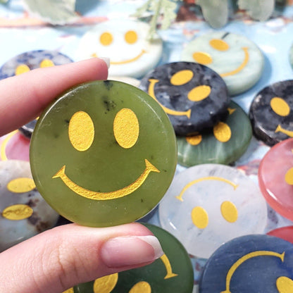 Serpentine Crystal Smiley Face