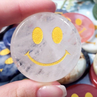 Clear Quartz Crystal Smiley Face