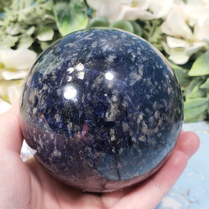 Sodalite Premium AA 83mm Sphere - S+AA+ - Crystal Happenings