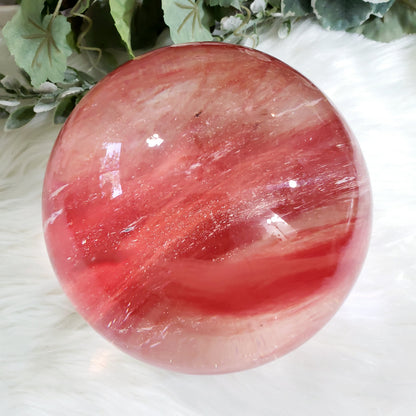 XL Cherry Quartz Sphere - 135mm #7 - Crystal Happenings