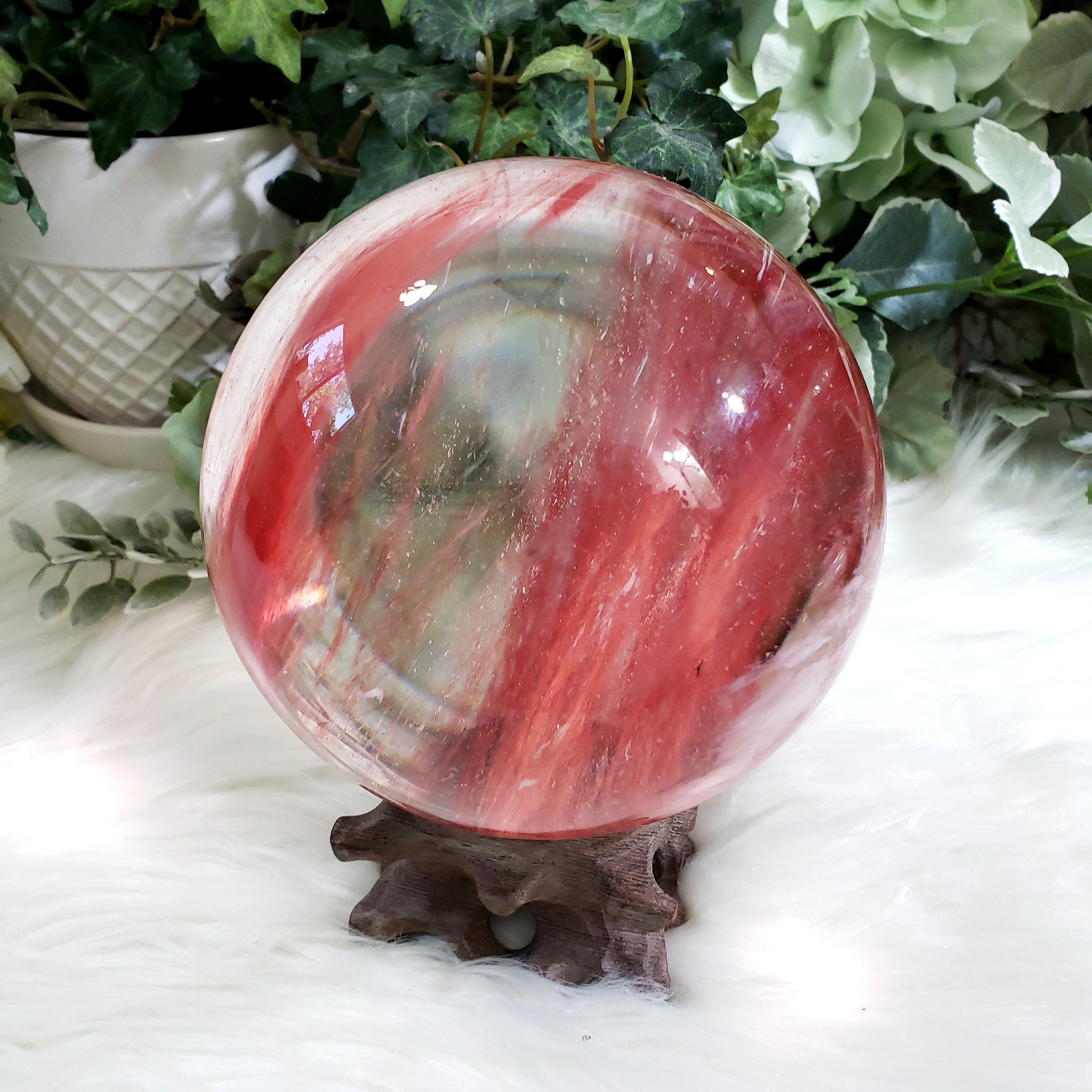 Meet mini Mars the incredible sold cherry quartz sphere